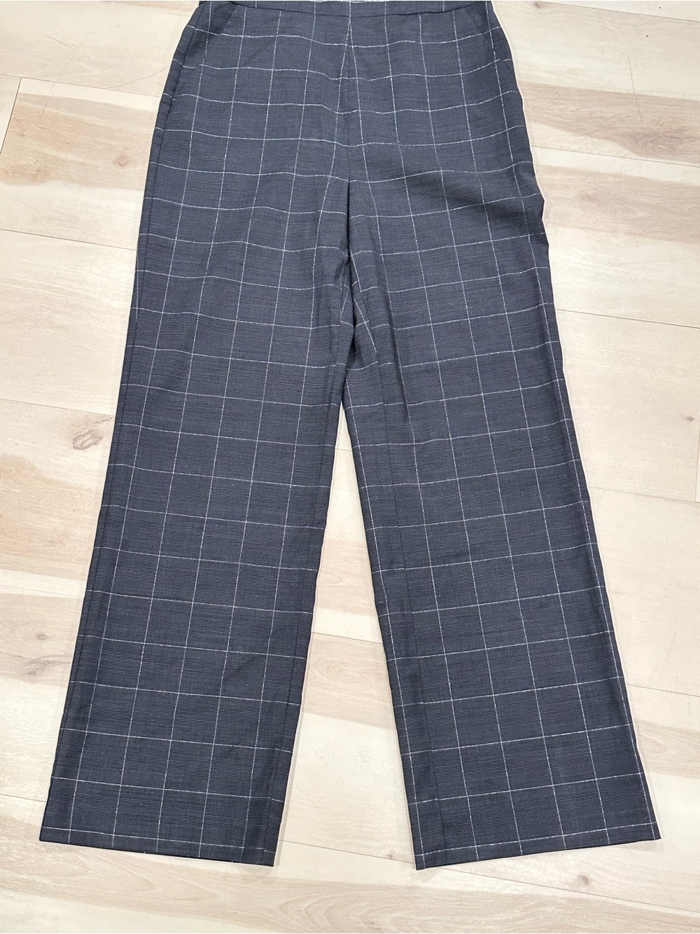 Banana Republic Shiny Plaid Strappy Jumpsuit Sz 4 Pockets Wool adjustable straps - Picture 6 of 10